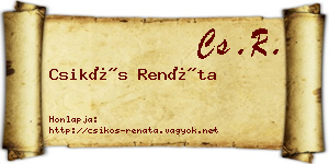 Csikós Renáta névjegykártya